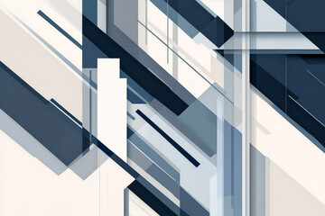 Obraz premium A geometric abstract background with a sophisticated mix of blue, gray, and white. Sharp polygonal shapes, futuristic gradients, and a clean, corporate aesthetic. Ideal for business presentations and
