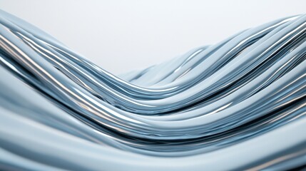 Obraz premium Flowing Silver Waves Reflect Light in Abstract Copper Design