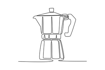 Coffee tools concept. Single line draw design vector graphic illustration.	
