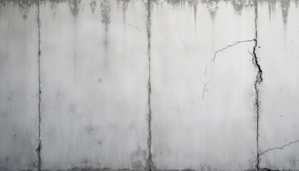 Textured concrete wall with cracks and stains on a neutral background with copy space