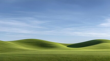 Fototapeta premium Rolling Green Hills Under A Clear Sky
