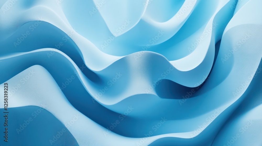 Poster a mesmerizing abstract background featuring undulating waves in soft blue tones. perfect for design 