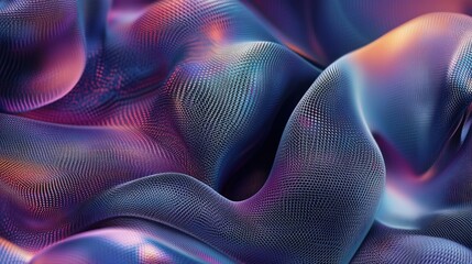 Naklejka premium A mesmerizing abstract pattern of flowing colorful waves, showcasing depth and intricacy, ideal for backgrounds in digital design projects.