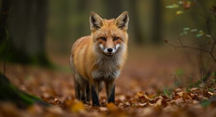 Fototapeta premium Curious Red Fox in the Forest