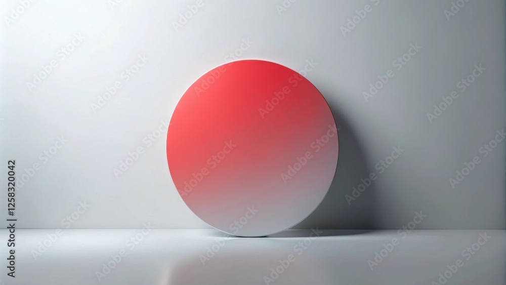 Poster Red Gradient Circle on White Background Minimalist Studio Shot