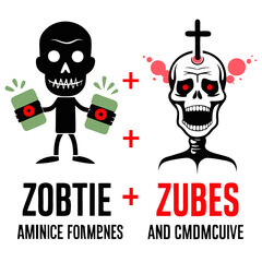 Illustrate contrasting zombie depictions across various films  speed, intelligence, decay, origin, and societal impact.  Show diverse zombie types.