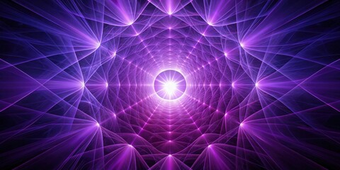 Obraz premium Abstract Purple Energy Vortex Tunnel of Light and Illuminated Pathways
