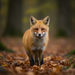 Fototapeta premium Curious Red Fox in the Forest