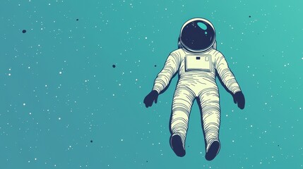Astronaut Floating in Space with Stars and Cosmic Background