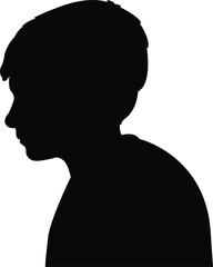 a boy head silhouette vector
