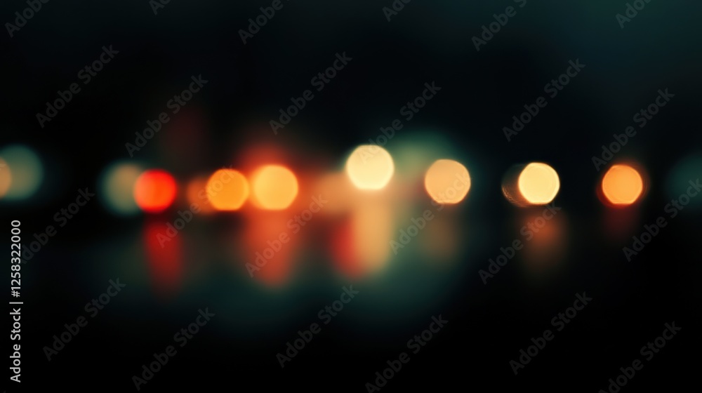Poster a mesmerizing display of blurred lights creating an abstract scene. perfect for evoking a sense of c