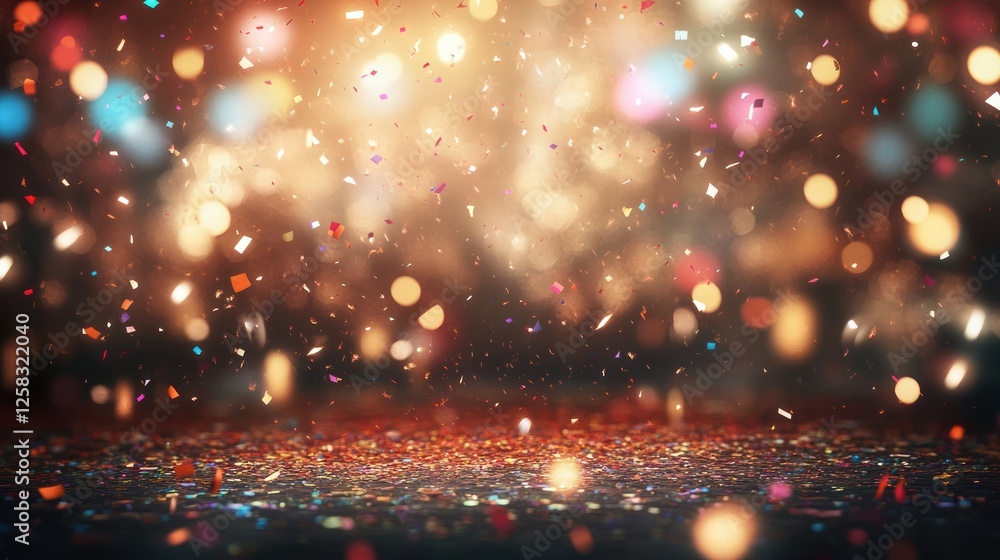 Poster a mesmerizing display of colorful bokeh lights blending together, creating a dreamy atmosphere perfe