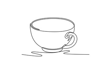 Coffee tools concept. Single line draw design vector graphic illustration.	