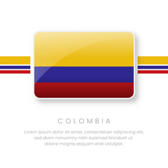 National Colombia Flag.Vector Colombia Button Flag. Realistic National Flag Design and Vector Template.