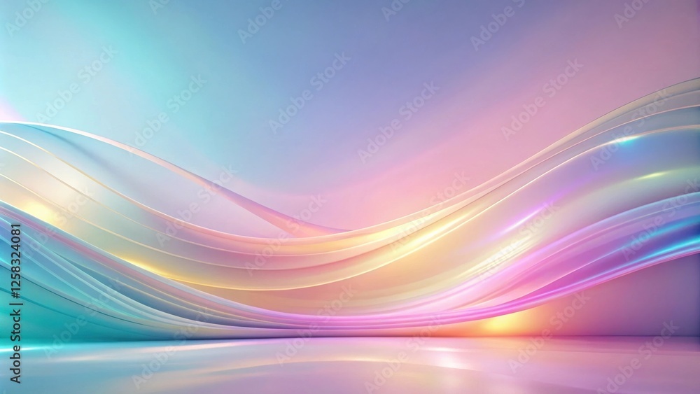 Aufkleber abstract pastel wave background design with soft glowing light effects