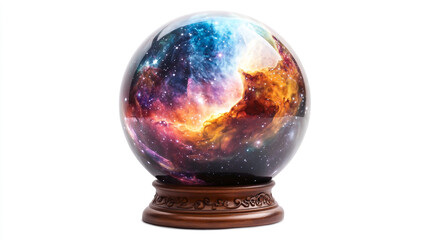 Enchanting Mystical Nebula Crystal Ball with Cosmic Nebula Design, Exquisitely Crafted for Spiritual Practices and Mystical Decor