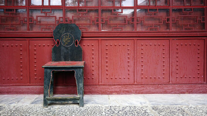 Old ancient traditional wooden chair