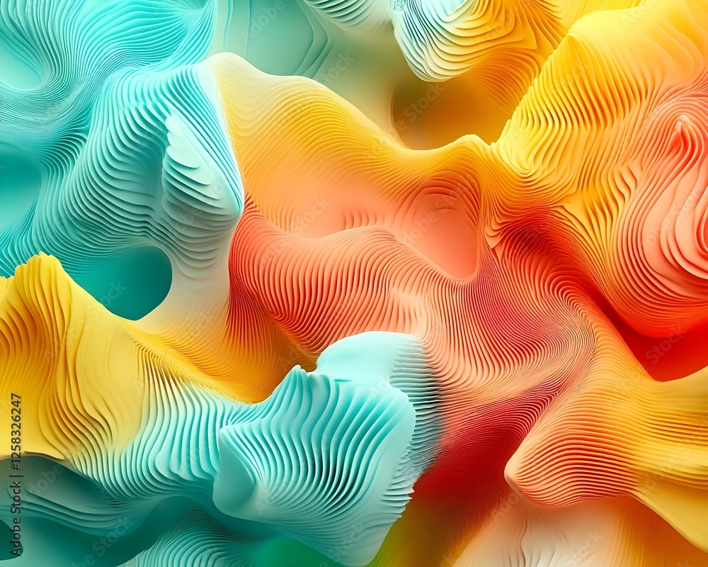 Poster abstract colorful 3d wave background texture
