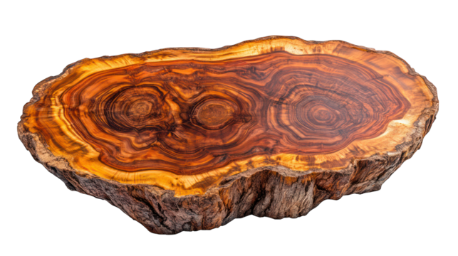 slice tree trunk isolated on white background