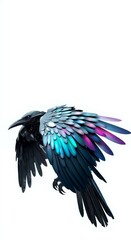 Obraz premium Colorful Raven in Flight