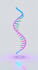 Vibrant Neon DNA Helix Model