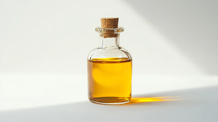 Tea Tree Oil on a white background, essential oil bottle, natural skincare remedy