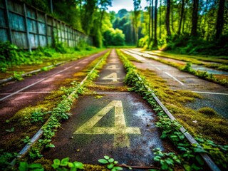 Obraz premium Abandoned Running Track Number 4 - Urban Exploration Photography