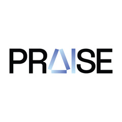 The Praise logo features shaped like a shield and triangle, symbolizing strength and stability.