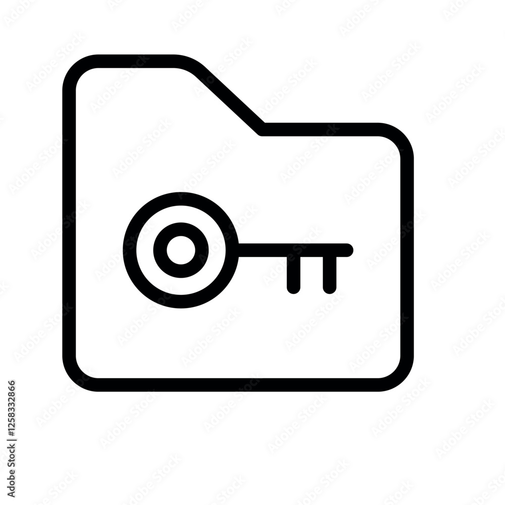Poster folder key vector icon