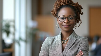 African-American Woman Professional Using Smartphone