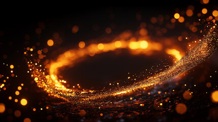 	
vibration and sound wave. Circle pulse wave with points and particles on the dark background. 3D rendering. Radial pulse , digital vibration