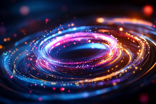 Abstract representation of quantum circuits and algorithms with glowing pathways symbolizing the flow of quantum data in a high-dimensional, intricate space