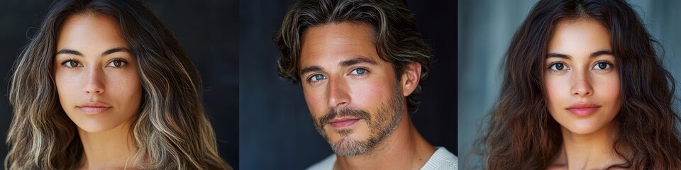 Obraz premium People Headshot Face Collage