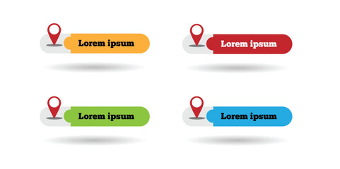Location Markers with Place for Text. Graphic design elements and resources concept vector art