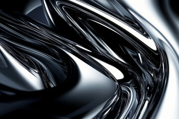 A sleek black and silver abstract background with industrial metallic textures and smooth gradient highlights. A futuristic and elegant tech-inspired design.