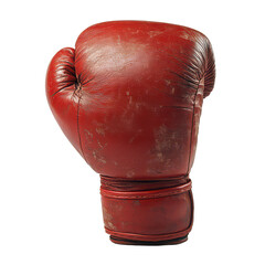 One red boxing glove isolated on transparent background, PNG