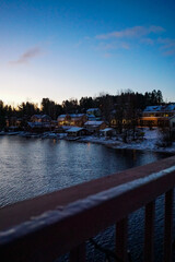 sunset over the lake