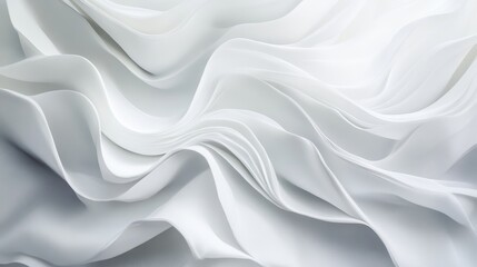Obraz premium Abstract Fluid Fabric, Ethereal White Waves of Delicate Textile