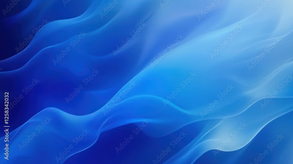Poster a serene abstract background featuring smooth, flowing waves of blue tones, ideal for use in various