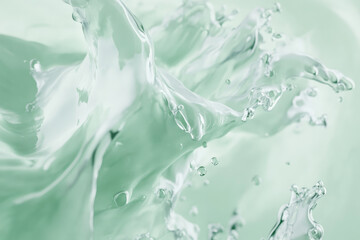 smooth liquid motion in light green, flowing seamlessly and looping in a calming animation, evoking peace.
