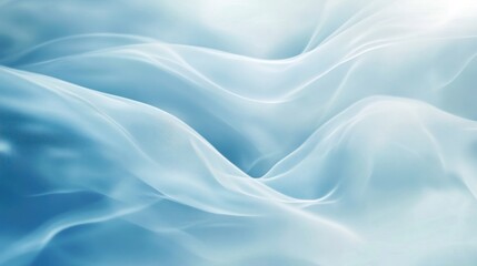 Obraz premium A serene and calming abstract image depicting flowing fabric-like textures in soft blue shades, evoking tranquility and peace in any setting.