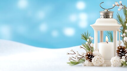 Winter candle lantern display