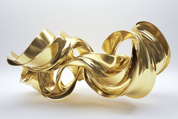 tangled ribbons in gold, looping continuously with an energetic flow that evokes a feeling of luxurious movement.