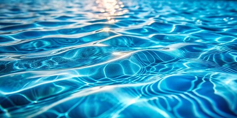 Abstract Blue Water Pool Surface Texture: Rippling Waves & Aquatic Patterns