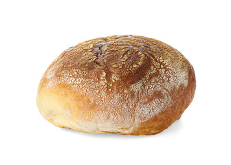 Whole loaf of freshly baked bread isolated on white
