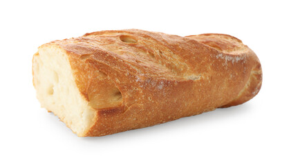 Piece of fresh bread isolated on white