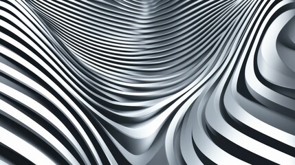 Naklejka premium Abstract Metallic Waves, Modern Curvature and Surface Pattern Design