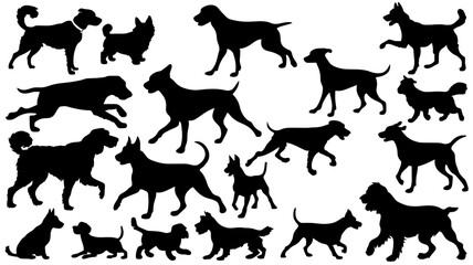 Obraz premium Silhouette von Hunden
