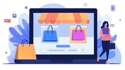 Online Ecommerce Website Store Shopping On Laptop