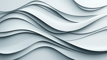 A soft abstract background featuring flowing waves in shades of white and light gray, creating a calm and elegant design.
